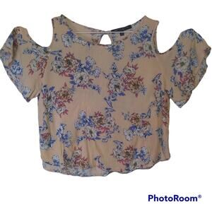ONE CLOTHING Cold Shoulder Cropped Top Yellow Size M